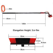 3.6-12m,Window Poles, Water Supply Retractable Brushes for Cleaning Greenhouse Roofs, Cleaning Photovoltaic and Solar Panels, Cleaning Brush Heads,35cmbrushhead-9M/30FT