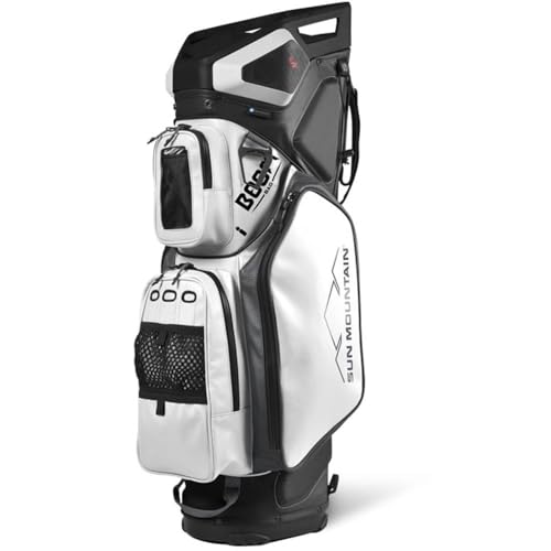Sun Mountain Mens 2022 Boom Bag 14-Way Divided Golf Cart Bag Black/White