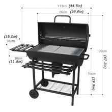 SIMPLEusQ Charcoal Grill Outdoor Barrel BBQ with Side Table & Wheels - Barbecue Smoker for Camping, Easy to Use