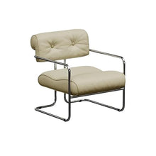 OUTIFUOSSR Mid-Century Modern Lounge Chair - Italian Minimalist Single Sofa with Stainless Steel Frame(Black)