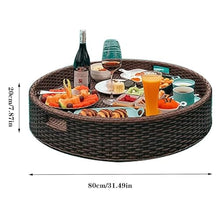 60cm/80cm Swimming Pool Floating Tray Table | Rattan Woven Serving Tray | Perfect For Sandbars, Spas, Bath, And Parties | Floating Tray For Adults,Brown-80CM