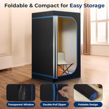 SereneLife Portable Infrared Steam Sauna Tent – 1 Person Indoor Home Sauna with Foot Heating Pad, Folding Chair & Remote Control Perfect to Unwind Detox or Weightloss