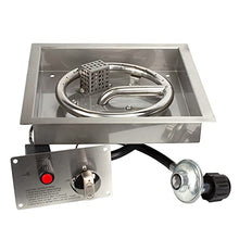 Celestial 10" Square CSA Certified Fire Pit Burner Kit, Flame Sensing, Stainless Steel, Propane, Electronic Ignition