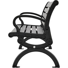 Global Industrial 6' Aluminum Park Bench with Backrest Black