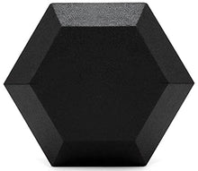 French Fitness Rubber Coated Hex Dumbbell Set 55-75 lbs Black