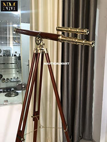 NauticalMart Floor Standing Solid Brass/Leather Griffith Astro Telescope 64