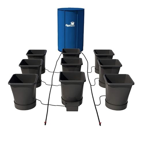 AutoPot 9 Pot XL Hydroponic System with 6.6 Gallon Pots and 25 Gallon FlexiTank Black