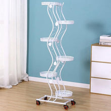 Multiple Metal Plant Shelf Indoor Outdoor Flower Rack 6-Tier Flower Pot Tall Corner Stand Modern Plant Rack Practical Planter Selves Modern Organizer Display Shelves For Balcony Garden Patio
