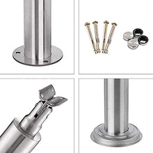 Swimming Pool Handrail Picket Stair Railings Decking Round Pipe Tube Banister Brushed Rail Bars Fixings Rail Base Adjustable Angle Sloping Steps for Indoor Outdoor Gardens,100cm(39.37in)
