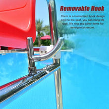 DLYZAYE High Stool Ground Pool Ladder Lifesavers Observation Chair with Hook & Umbrella Jack Hole, 304 Stainless Steel Swimming Competition Referee Chairs, 1.9m Tall Lifeguards's Chair