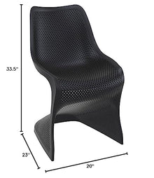 Compamia Bloom Patio Dining Chair in Black (Set of 2)