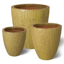 Emissary Yellow Stoneware Round Planters Set of 3 26in x 29.5in