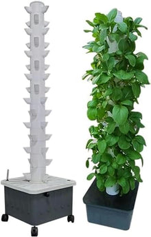 BTURYT Vertical Garden Hydroponics -15 Story Tower with Pump and Mobile Water Tank for Plant Sites - Valentine's Gift Plant Tower