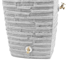 Good Ideas Impressions Riverwalk 50 Gallon Faux Slate Surface Dual Spigot Rain Barrel Light Granite 4 Pack