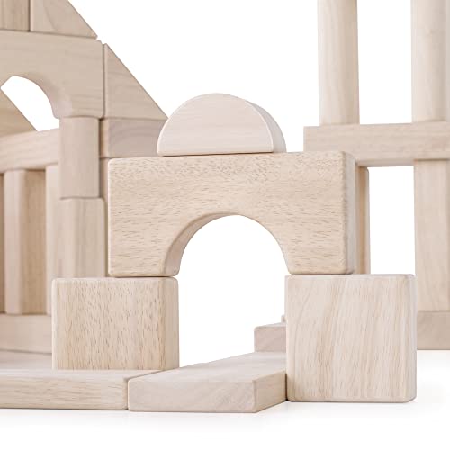 Guidecraft Unit Blocks Set E 218-Piece Wooden Educational Toy Natural