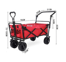 CWENZXDIA Garden Wagon Utility Carts Folding Wagon Multifunctional Foldable Camping Cart 12 Bearing Universal Wheel Trolley Utility Cart(B)