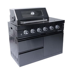 46-Inch Outdoor Gas Grill with Infrared Rear Burner, Double Drawers, Rotisserie Kit, Side Burner, Dual Grill Grates, LED Knob Lights, Temperature Gauge, Pull-Out Grease Tray & 360° Wheels (Black)