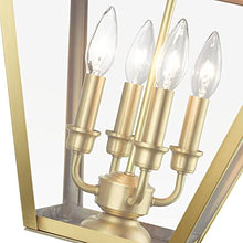 Livex Wentworth 4 Light Outdoor Post Top Lantern 27.5 Inches Tall Natural Brass