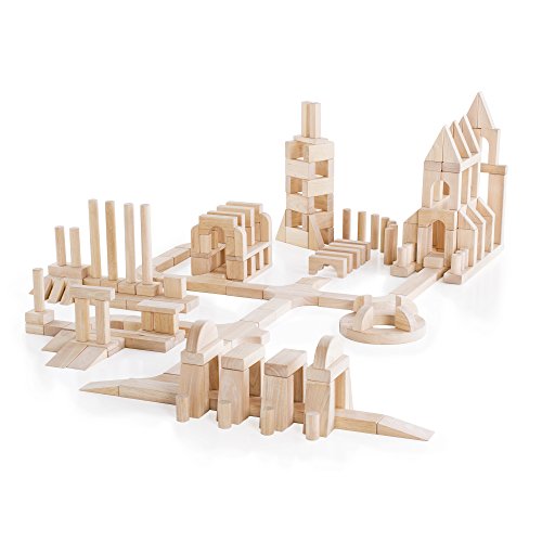 Guidecraft Unit Blocks Set E 218-Piece Wooden Educational Toy Natural