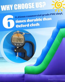 26FT(L) Commercial Water Slide for Adults【Double Water Slides&Giant Splash Pool】, 100% PVC Inflatable Adult Water Slide with 1100W Blower, 0.45mm Heavy Duty Vinyl Backyard Outdoor, 26x12x14ft