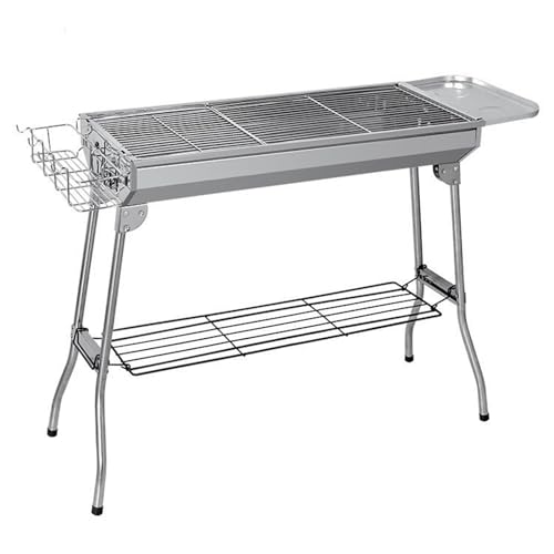 JBNCRYGD Barbecue Grill, Stainless Steel BBQ, Large Folding Portable BBQ Grill, Charcoal Grill for Outdoor Cooking Camping Hiking Picnics
