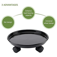 SIDUFHAOPKLL Rolling Potted Plant Stand with Universal Wheels Round Plastic Tray Heavy Duty Flower Pot Rack(21.5cm)
