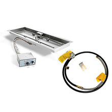 HPC Fire Push Button Flame Sensing Gas Fire Pit Kit, 24x12-Inch Pan 18x6-Inch Burner, Propane for Small Tank (TOR-FPPK24X12-H-FLEX-LP-ST)
