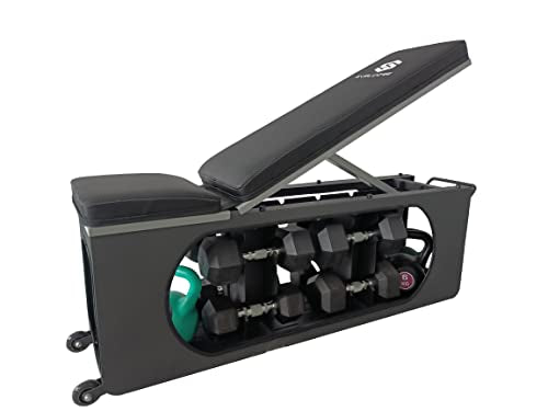 Skelcore Adjustable Storage Weight Bench Black