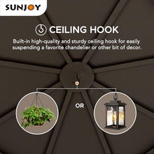 Sunjoy 15x15 ft. Octagon Hardtop Gazebo with Black Aluminum Roof Brown