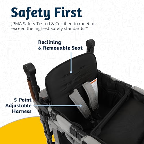 Keenz Luxury Comfort Stroller Wagon Foldable Double Seater Adjustable Canopy Gray