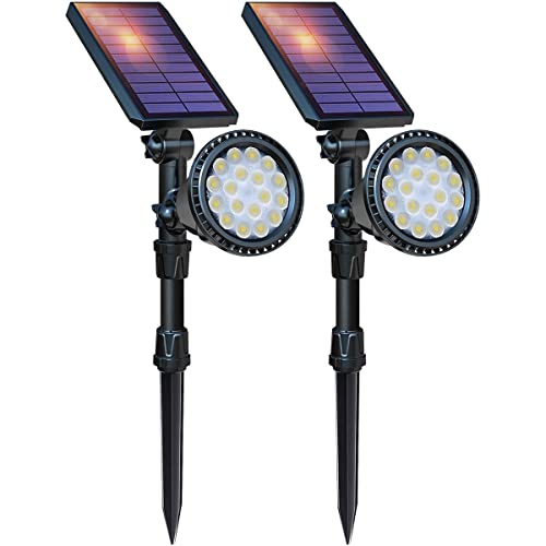 Solar Spot Lights Outdoor,2.5W Solar Panel and Bright 2 in 1 Waterproof Solar Powered Landscape Spotlights Wall Light for Garden Patio Yard Flag Pole Pool,Warm Light,6 pcs (Warm Light 8 pcs)