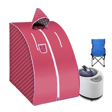 DKDZZXHUS Fast Heating Home Sauna 1000W 2.0L with Folding Chair for Insomnia Relief Stainless Steel Stand Easy Fold Rose