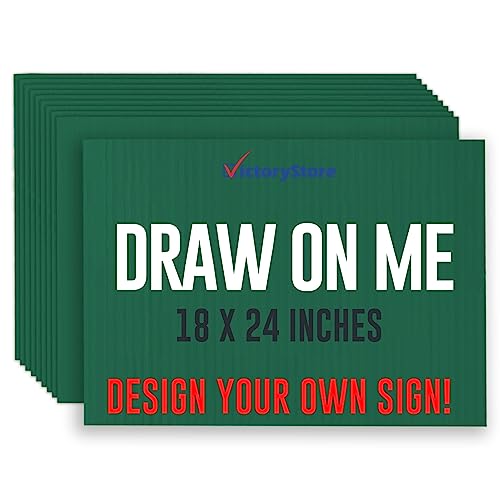 VictoryStore 18” x 24” Corrugated Plastic Blank Yard Signs Green 500-Pack