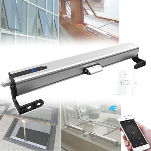 ZIJINGM Electric Chain Window Opener Actuator, 100-400mm Adjustable, Voice/APP Remote/Switch Control, IP Rating: IP43, Locking Force: 250N, Suitable for Greenhouse Windows