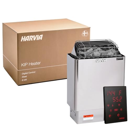 Harvia KIP Wall Mount Electric Sauna, 220V-240V, 8kW, Digital Controls