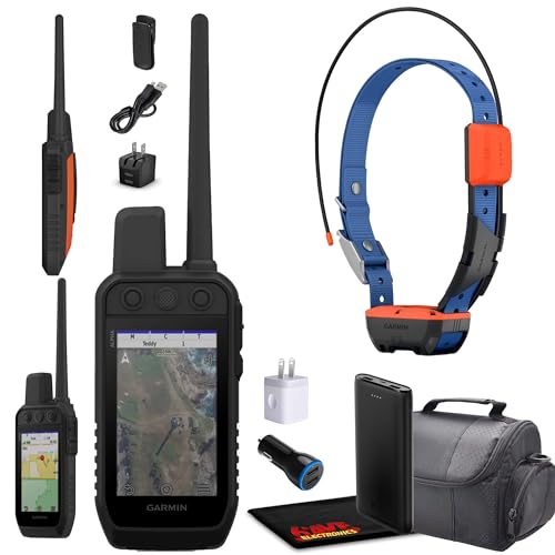 Garmin Alpha 300 Handheld Tracking & Training Device Bundle with Alpha T20 Dog Tracker Collar GPS, Field Bag & Accessories Black