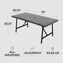 Four Seasons Courtyard 2-Tone Rectangular Slat Top Dining Table, 40" x 70"