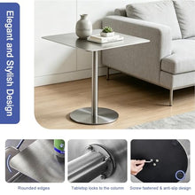 Modern Square/Round Bistro Table Indoor Outdoor Counter Height Bar Table Stainless Steels Coffee Table with Sturdy Base, for Garden Patio Cafe Dining Room Home(Square,40x40x95cm)