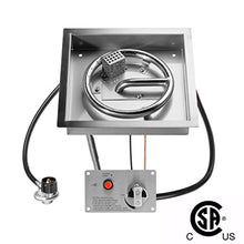 Celestial 10" Square CSA Certified Fire Pit Burner Kit, Flame Sensing, Stainless Steel, Propane, Electronic Ignition