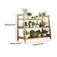 ZOCWJK Retro Ladder Shelf 3 Tier Flower Stand Wood Rustic Flowerpot Stand Freestanding Plant Shelf Wood Indoor Plant,