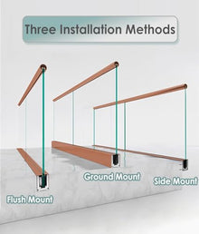 1pc Durable Aluminum Glass Railing Spigot Clamp for Indoor/Outdoor Use - Commercial Glass Pool Fence Brackets(Rose Gold,L 8M/315 Inch)