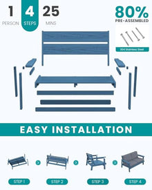 KswyyuwxgqI Outdoor 5-Piece Patio Sectional Sofa Set All Weather Wood-Like Frame with Cushions Patio Couch for Deck Backyard Garden Conversation Seating(Gray)