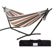 Fashionable Outdoor Canvas Hammock - with Steel Stand, an Ideal Choice for Outdoor Rest -Outdoor Camping Hammock(Brown)