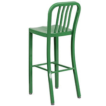 Flash Furniture Gael Commercial Grade 2 Pack 30" High Green Metal Indoor-Outdoor Barstool with Vertical Slat Back