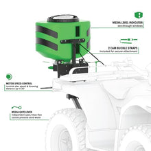 Hooyman Vehicle Spreader with Adjustable Feed Rate, Universal Attachment, 125LB Capacity, for Seeding, Land Management, and Lawncare