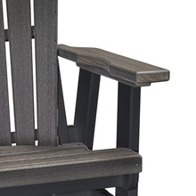 American Furniture Classics Adirondack Series 27 in. 1-Person Black HIGH Density POLYETHYLENE Plastic Outdoor Balcony Height Glider 516CGBK-1