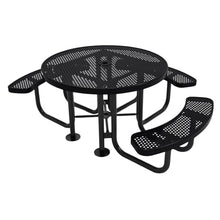 COATEDOUTDOORFURNITURE 46In Round Picnic Table, Punched, Black