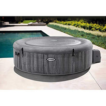 Intex PureSpa Plus Greywood Deluxe 6 Person Inflatable Hot Tub Gray with Seat Inserts