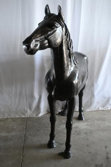 NIFAO Life Size Standing Silver Horse Large Aluminum, 76" L x 19" W x 65" H