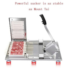 BBQ Skewer Meat Maker, Meat Skewer Machine with Anti-slip Handle, Using The Lever Principle Designed, Thread 10 Skewers At a Time and Fast Penetration, for Thread Beef, Mutton and Chicken